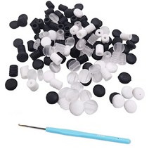 I&H 실리콘 마스크 길이조절 스토퍼 줄 끈 조절기+코바늘 포함, 50개, 화이트(기둥)