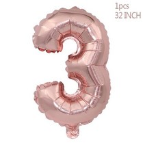 생일풍선 파티 숫자 풍선 로즈 골드 웨딩 생일 파티 풍선 축하 편지 호일 베이비 샤워 기념일 이벤트 장식, 21 number 3