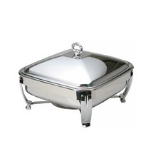 정사각챠핑디쉬(금장 은장스텐드) 알콜용 전기용 18호 JH-035, 은장-알콜용