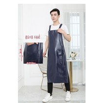 털깎이 애견미용사가운 긴팔 작업복 공방 실습복 근무복 직원복 미용가운 애견미용가운 애견유니폼, 울트라 워터프루프 네이비 멜빵