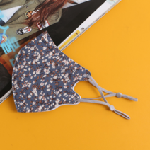 플로랄 입체 패션 마스크 블루 순면 안감 천 보온 겨울 성인용 방한 필터 면 예방 용품 먼지 위생 세탁, 상세페이지 참조, 상세페이지 참조