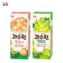 남양 과수원 190mlx96팩(4box) 4종 택1/사과/청포도/복숭아/오렌지/혼합가능/무료배송, 혼합, 과수원 청포도48팩+복숭아48팩