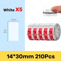 흰색 투명 Niimbot 공식 레이블 스티커 용지 롤 D11 D110 D101 135 가격 이름 태그129446, 5 Transparent A
