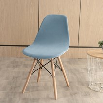 가죽식탁의자 카페의자 고급 인테리어 의자 벨벳 의자 커버 스판덱스 쉘 솔리드 컬러 등받이 시트 거실 사, 02 light blue