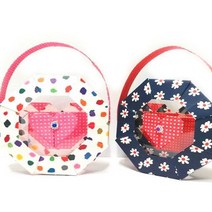 [종이종이]종이접기패키지 투명 수납통 하트 가방 사탕 바구니 만들기재료 세트, 1인용