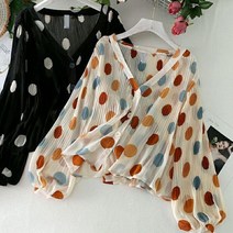 리린 퀸잇 나무그림 루즈핏 쇼룸 여름 여성 블라우스