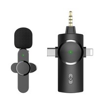 마이커프로 휴대용 강의용 노래방 3-in-1 무선 라 발리에 마이크 녹음 옷깃 for iPhone 스마트 폰 카메라 Y, 02 Option 2