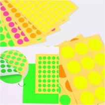 씨엔시아 형광 라벨스티커 원형 10매 10MM - 형광 인덱스스티커 무지스티커, 17mm - 주황