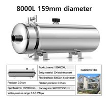 정수기 필터 연수기 8000LH 상업용 물 시스템 304 스테인레스 스틸 PVDF 한외 여과 홈 주방 음료 스트레이트 UF, 03 8000L