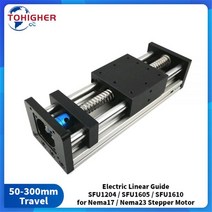 CNC XYZ 선형 레일 가이드 스테이지 알루미늄 슬라이드 테이블 50*80/80*80mm 50-300mm 스트로크 SFU1204/1605/1610 레이저 절단 40kg 하중, 100mm Stroke_SFU1610 50x80 tab
