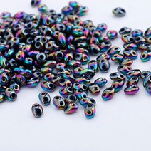 코너비드 Superduo 2.2x5mm 미니 더블 홀 체코 유리 구슬 눈 돼지 코 팔찌 목걸이 DIY 보석 만들기, [01] 50pcs, [27] RB72