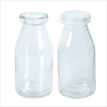 우유200ml 40개+PE캡/ 요거트 푸딩 밀크티 용기 디저트 유리병