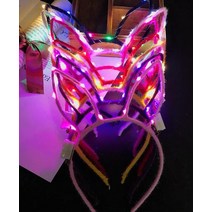 LED 라이트 업 고양이 토끼 쥐 귀 크라운 뿔 머리띠 파티 빛나는 번쩍이는 헤어밴드 후프 콘서트 팬 분위, 04 rabbit ear