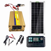 태양광 발전 시스템 220v 30w 60a 컨트롤러 태양 전지 패널 배터리 충전기 220w 인버터 usb 키트 전체 홈 그리드 캠핑 전원