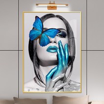 보고아트 북유럽 모던 감성 여인 여자 인물 추상화 그림 북유럽 인테리어 액자, [11] 푸른 나비의 여인