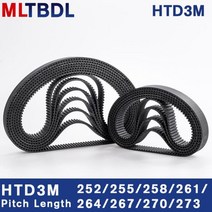 타이밍 벨트 풀리 타임 HTD 3M 타이밍 벨트 252/255/258/261/264/267/270/273mm 6/9/10/15mm 고무 벨트, 9mm_267mm_2개