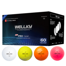 웰키 60구 화이트/컬러 골프공 고반발 비거리 전용 60알 1세트 wellky golf, 컬러혼합(4종), 60개