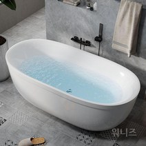 스탠딩욕조 프리 가정용 독립형 호텔 펜션 욕실 스탠딩 아크릴 이동식 타원형 반신욕 욕조, D. 1.5m수도꼭지없음