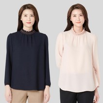 여성 하프넥 링클 블라우스 LFWSM201_[2컬러]