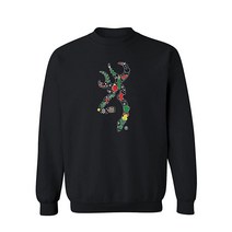 Browning 남성용 표준 헌팅 가족을 위한 시즌 홀리데이 스웨트셔츠 크리스마스 아이콘 벅 마크 (블랙)