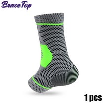 발목아대 발목밴드 발등보호대 Bracetop 1 pc 중괄호 압박 슬리브 릴리프 발 양말 용 팽창 힐 박차, s, 회색 녹색 - 1개