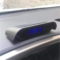 JINGHENG 차량용 태양열 무선 디지털 자동차시계, 파란색 불빛