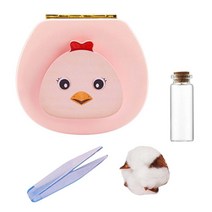 QDY 신생아 소년 소녀용 치아 요정 상자 치아 보관 정리함 보호기 상자, 11.2cmx10.2cmx4.3cm, 나무 ABS, 치킨핑크