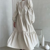 [랜덤플레이] 레이어드 어깨 퍼프 티어드 주름 원피스
