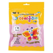[RA㏓] 아모스)탱탱 아이클레이(50g 분홍) 찱흙 칼라믹스 컬러 점토공예 문구류 재료 놀이 고무찰흙 공작도구 세트 ▷_§Ea, 《본상품》