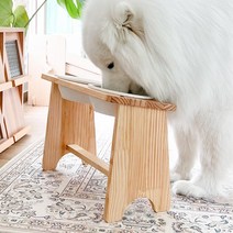 대형견 밥그릇 강아지 식탁 애견 고양이 수반 오일코팅 식기 2구, 대형견 오일코팅 식기 1구, 14cm