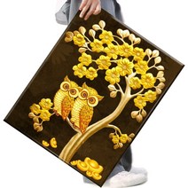 FASEN 액자 보석십자수 캔버스형 DIY 키트 40 x 50 cm, 1세트, FAN61.나무 위에 부엄이가 있어요