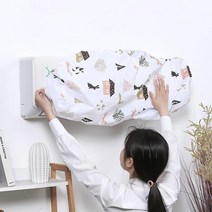 벽걸이 에어컨커버 듀얼 스판 에어컨 덮개 원룸 제습기 에쁜 가림막 사각 벽걸이 스탠드 덮개 커버, 5-에어컨커버-고양이