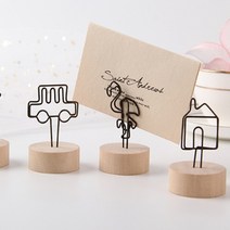 감성 우드 명함꽂이 홀더 인테리어 거치대 스탠드 원목 철제 캐릭터, 상품선택, 3-메모홀더-집