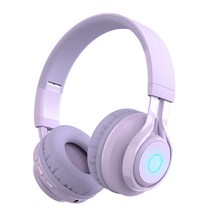 SITOAT 어린이 헤드폰 Bluetooth 헤드폰 85db 음량 제한 청각 보호 무선 헤드폰 마이크 첨부 온라인 수업 음악 대화 키즈 모드 통상 모드 무선 유선 양용 LED 라이트 아이 성인 겸용 스마트폰 게임기 PC 등 적용 (퍼플)