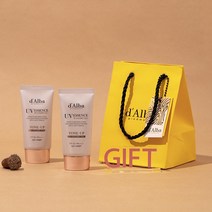 달바 비건 톤업 선크림 50mlX2개+기프트백 증정 / 최대 53% / 혼합자차 핑크빛 광채 물광 윤광 / 베이스 파데 프리 데일리 필수템 / 자외선 차단제, [교차]톤업50ml+에센스선50ml+증정
