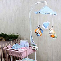 아기침대/기저귀정리함용 3단모빌대 모빌거치대, 화이트