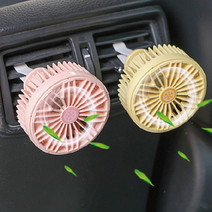 차량용 선풍기 송풍구 USB LED 조명 차량 써큘레이터 1+1, 블랙 1+1