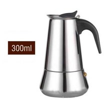 이탈리아 스타일 냄비 스테인레스 스틸 모카 에스프레소 Cafeteira Expresso 퍼콜 레이터 2/4/6/9/12 컵 가스 스토브 커피 메이커 Moka 주전자, 300ML