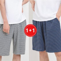 남자홈웨어스트라이프반바지1+1 남성밴딩바지 남성 홈웨어