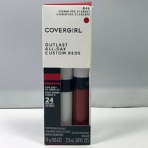 Covergirl Outlast 올데이 립 컬러 위드 탑코트 (.06oz .07oz.), 840 시그니처 스칼렛