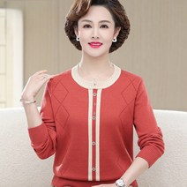 50대엄마옷 할머니 중년 여성스웨터 마담 데일리 봄 가을 니트티