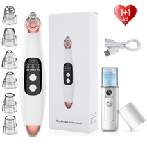 스킨 스크러버 nano sparyer steamer 페이셜 필링 삽 모공 클리너 각질 제거제 여드름 제거제 포인트 누아르 블랙 헤드, 세트 8