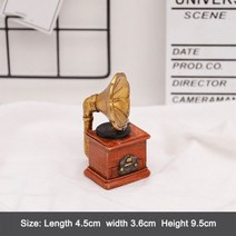 옛날 타자기 수동 레트로 시카고 앤틱 소품 인테리어 장식품 빈티지 미니 올드 전화기 카메라 라디오 피아노 미니어플레어 모형 공예품 홈, phonograph