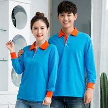 바텐더상의 가을 카라넥 남성 통용 문화 긴 소매 작업복티셔츠 식당 489028007