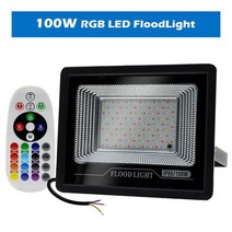 LED 홍수 빛 50W 100W IP66 방수 RGB 스포트 라이트 야외 색상 파티 무대 조명 조명에 대 한 RGB 투광 조명 변경, 03 100W - No Plug