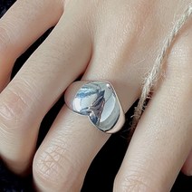 GEUNG 실버925 하트 볼드 오픈링 은반지