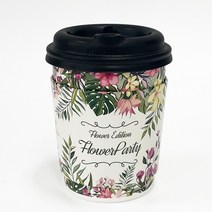 투고팩 플라워파티 종이컵 + 에어홀더 타공뚜껑 330ml 세트, 100개입, 4세트