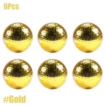 가성비 좋은 골프공 핫템 직경 약 42.7mm 6pcs 도금 골프 공 멋진 경기 목표, 01 Gold