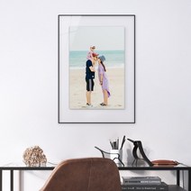 슬림 알루미늄 액자 B2, 순백, (와이어줄)가로형, 출력물포함