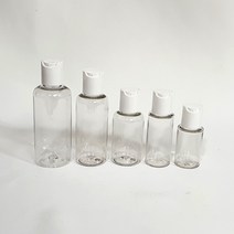 프레스캡 투명 플라스틱 용기 소형 5종 백색캡 (1개도 구매가능), 20ml